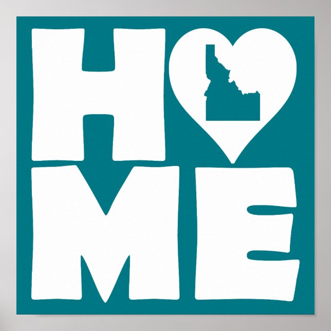 Idaho Home Heart State Poster Sign (Devant)