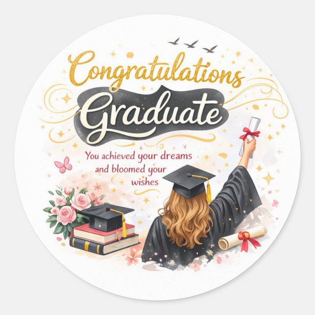Idée cadeau autocollant Félicitations diplômé (Devant)