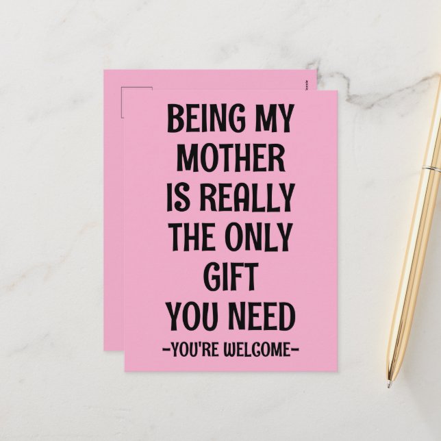 Idée cadeau carte de fête des mères pour maman et  (Devant/Arrière en situation)