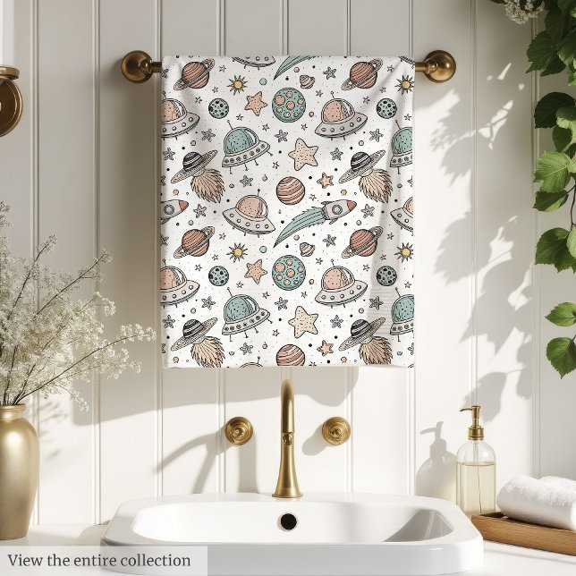 Idée cadeau d'anniversaire pour garçon Serviette P (Planets & Rockets Towel Boy Birthday Gift Idea)