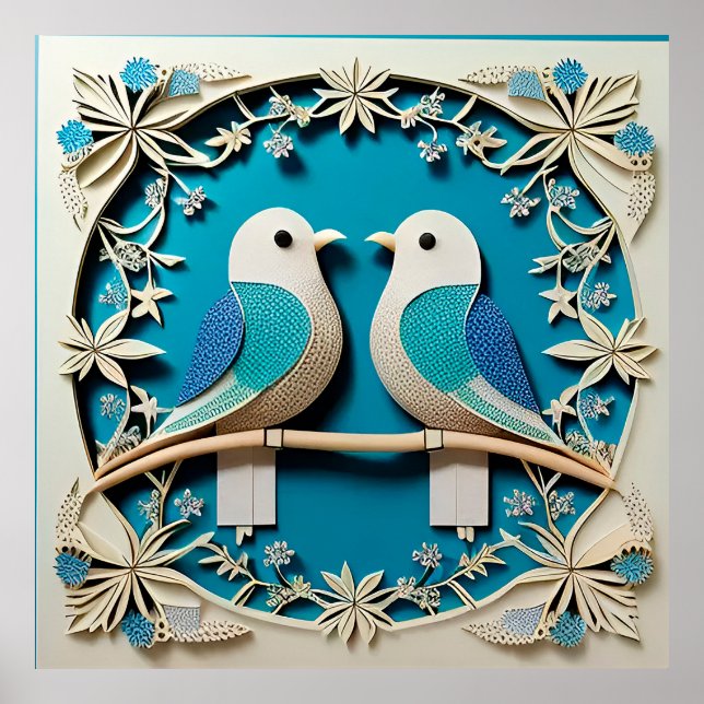 🌸 Idée cadeau : décoration murale florale Deux Oi (Devant)