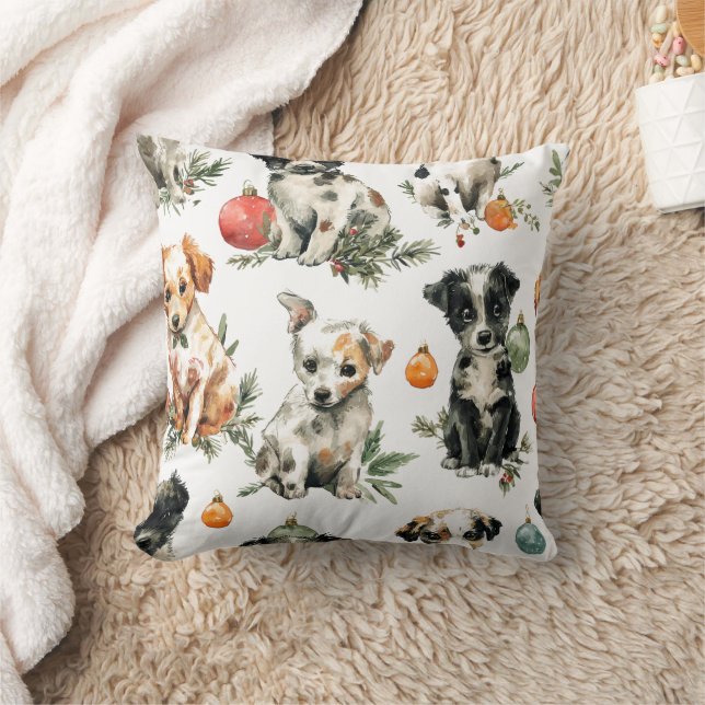 Idée cadeau oreiller jetable Noël chiots adorables (Couverture)