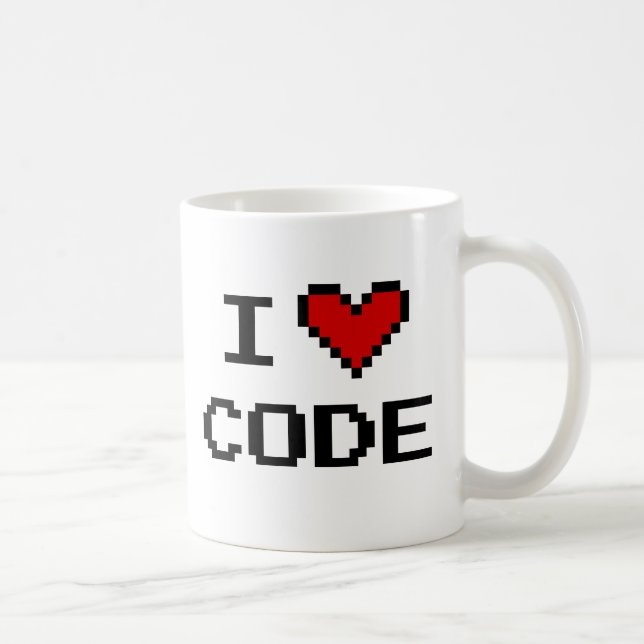 Idée cadeau pour programmeur | j'aime code tasse à (Droite)