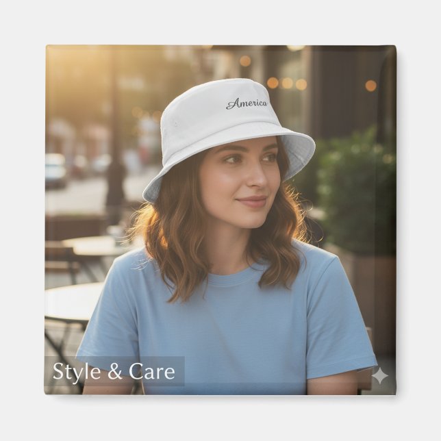 Idée de cadeau aimant carré avec image personnalis (Devant)