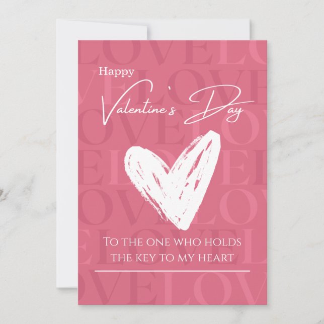 Idée de carte de Saint-Valentin romantique | Citat (Devant)