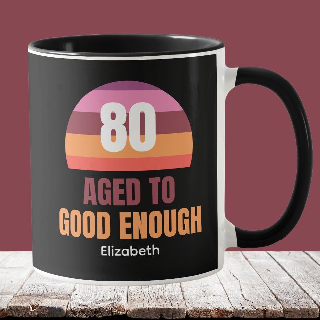 Idée drôle de mug pour 80 ans Coucher de soleil As (Créateur téléchargé)