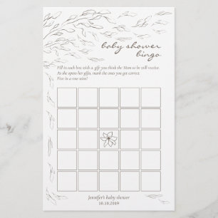 Idée simple de jeu de bingo pour baby shower