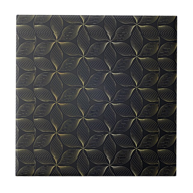 Idées de carreaux de mur élégants noirs et dorés (Devant)