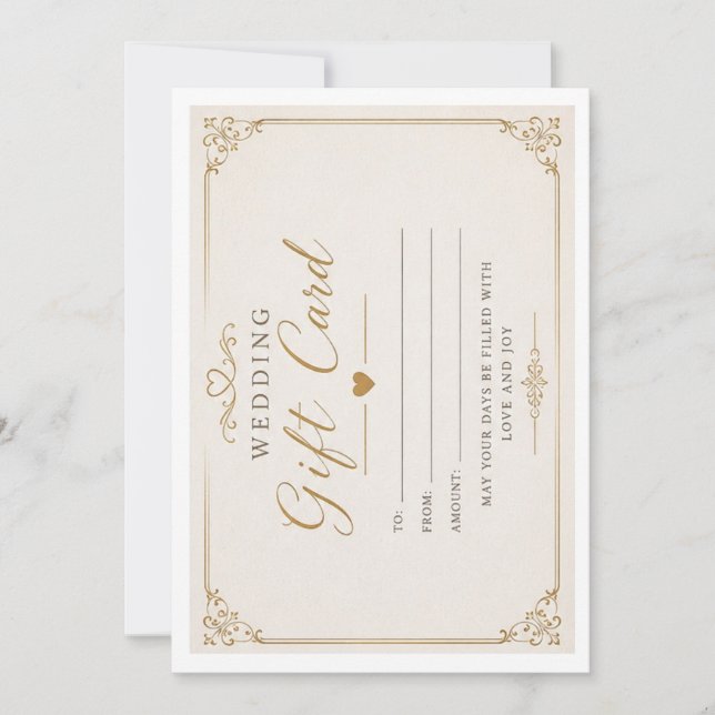 Idées de cartes de cadeaux de mariage élégantes (Devant)