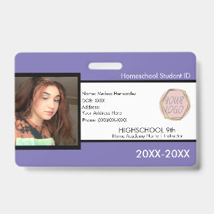 Identifiant de l'école à domicile Badge Violet