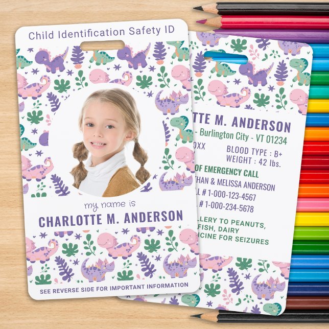 Identité d'urgence photo d'enfant Badge d'identifi (Créateur téléchargé)