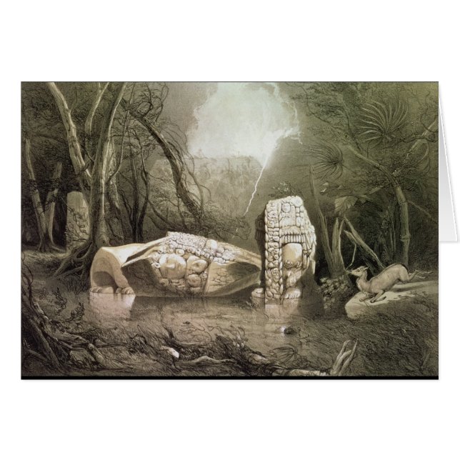 Idole maya cassé chez Copan, Guatemala (Devant horizontal)