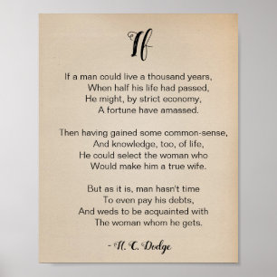 If Poem by Reginald H. C. Dodge Poster vintage