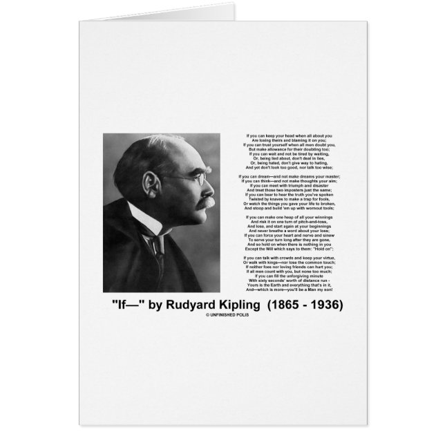 "If—" Poème De Rudyard Kipling (Devant)