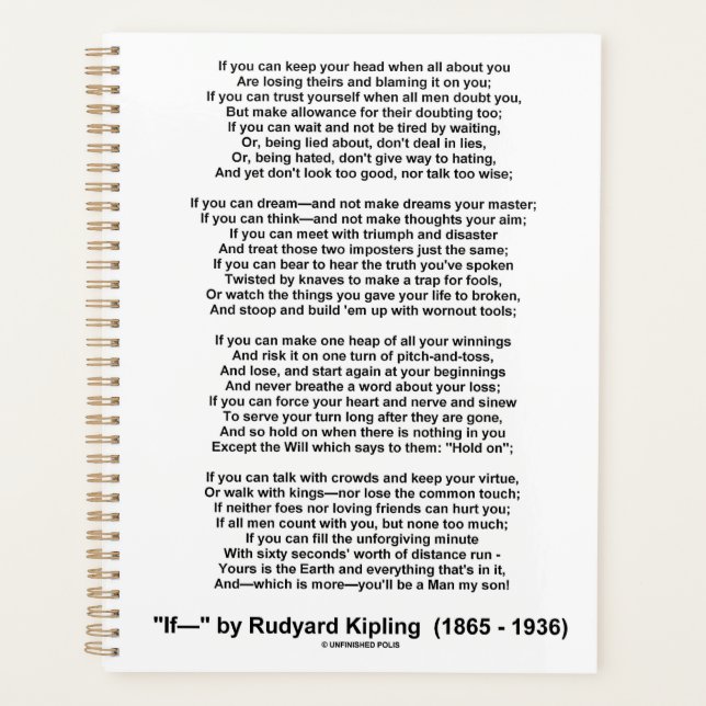 If- Poème de Rudyard Kipling (Pas d'image Kipling) (Devant)