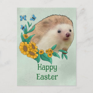 Igel avec carte postale florale