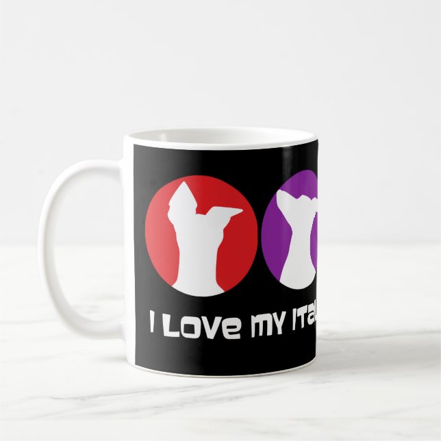Iggy Style Retro I Love My Italian Greyhound Mug (Gauche)