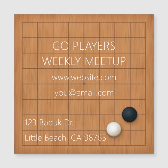 Igo Baduk Weiqi Group 9x9 Goban Magnetic Card (Devant)