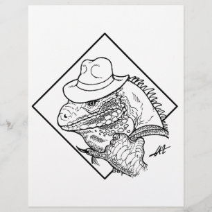 Iguana Jones - Page de coloriage.