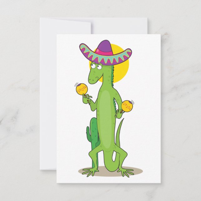 Iguane dans des invitations d'un sombrero (Devant)