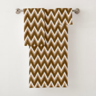 Ikat Chevron Stripes - Chocolat Brown & Beige
