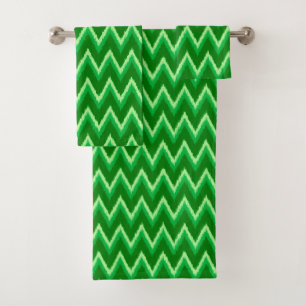 Ikat Chevron Stripes - Pin et Lime Green