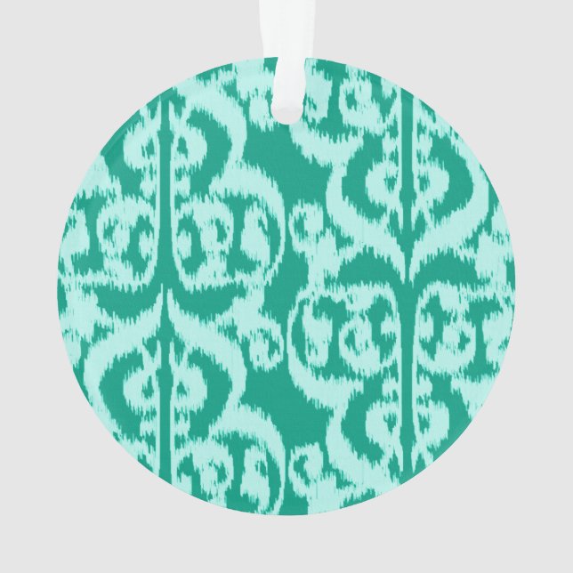 Ikat Damassé Mauresque - paon et aqua (dos)