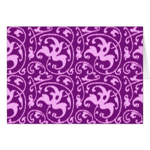 Ikat Floral Damask - Orchidée et violet