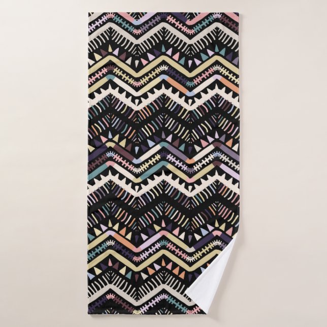 Ikat geometric folklore ornament. Tribal scandinav (Serviette de bain)