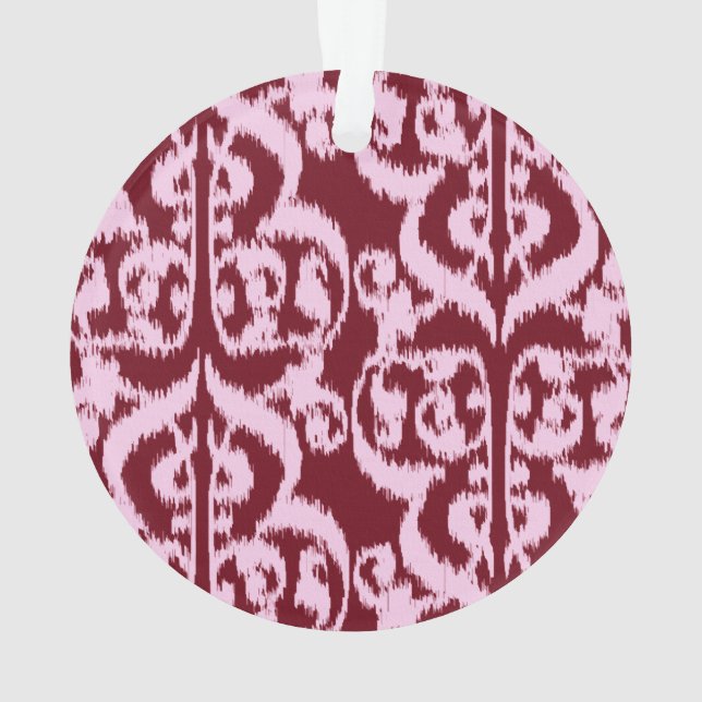 Ikat Moorish Damask - bordeaux et rose. (dos)