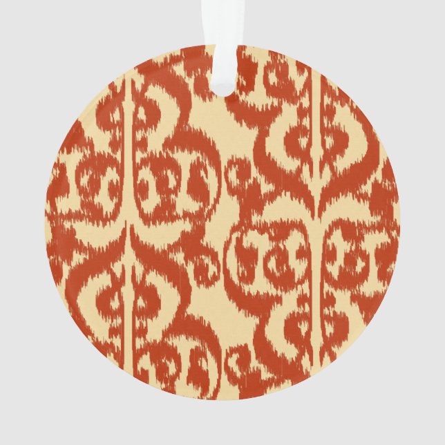 Ikat Moorish Damask - Mandarin orange (dos)