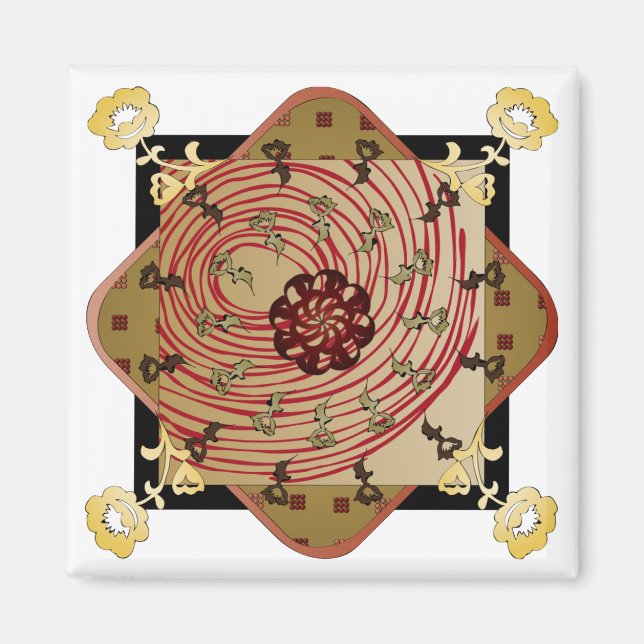 Ikea Rugs Red Swirl Magnet (Devant)