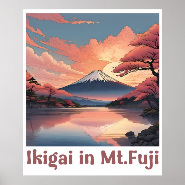 "Ikigai au Mont Fuji : Poster d'art japonais serei (Devant)