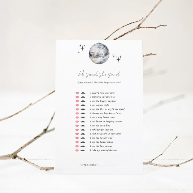 Il a dit, elle a dit Disco Ball Fête des mariées G (Créateur téléchargé)