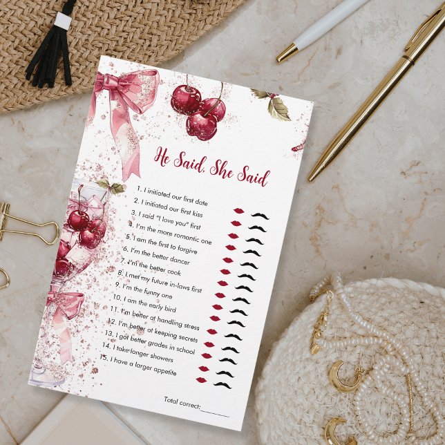 Il A Dit, Elle A Dit Fête des mariées Game Cherry  (Créateur téléchargé)