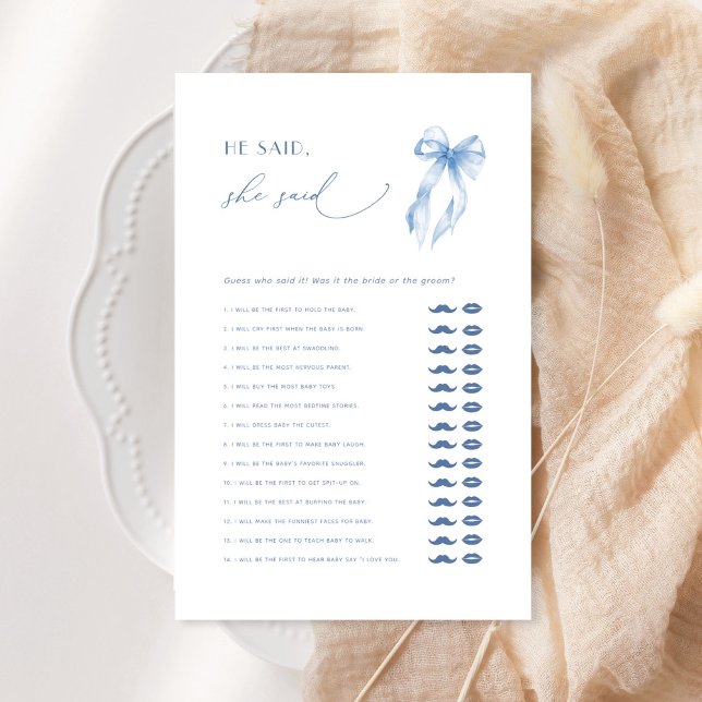 Il A Dit Qu'Elle A Dit Blue Bow Fête des mariées J (Créateur téléchargé)