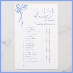 Il A Dit Qu'Elle A Dit Blue Bow Fête des mariées J