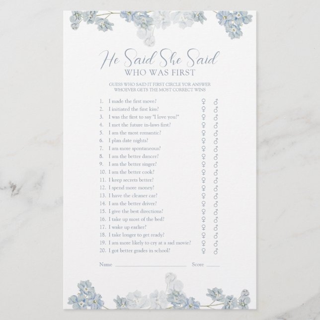 Il A Dit Qu'Elle A Dit Élégant Dusty Blue Douche J (Devant)