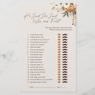 Il a dit qu'elle a dit Espresso Floral Jeu de mari