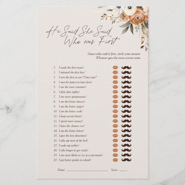 Il A Dit Qu'Elle A Dit Espresso Floral Jeu De Mari (Devant)