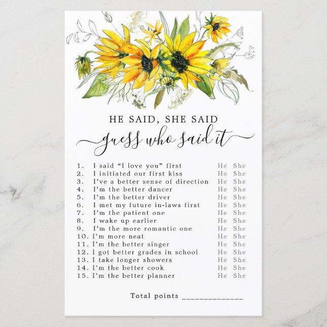 Il A Dit Qu'Elle A Dit Fête des mariées Game (Devant)