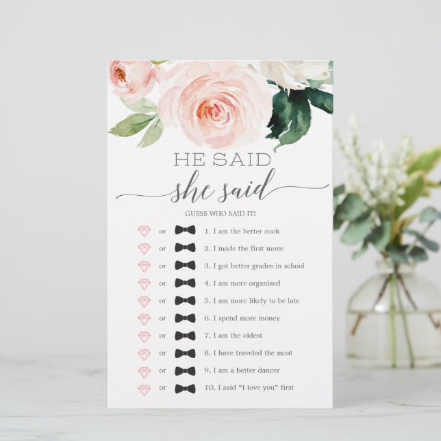 Il A Dit Qu'Elle A Dit Fête des mariées Game (Debout devant)