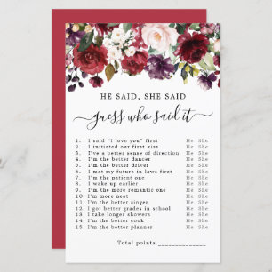 Il A Dit Qu'Elle A Dit Fête des mariées Game