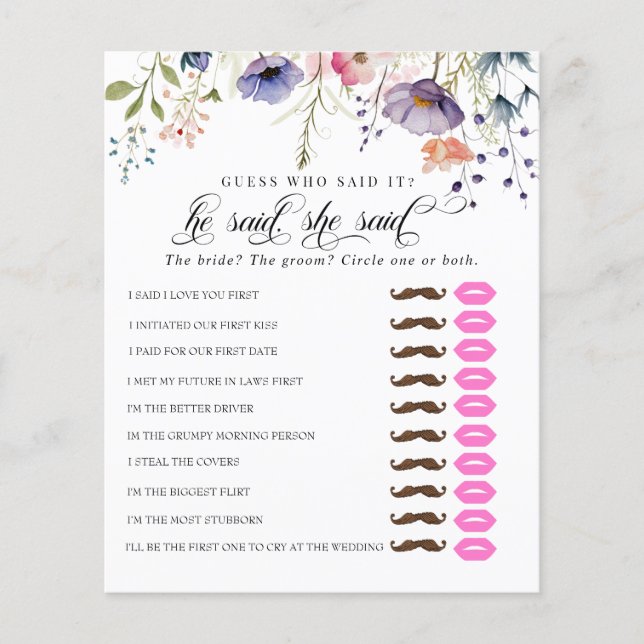 Il a dit qu'elle a dit | Jeu de Baby Shower  (Devant)