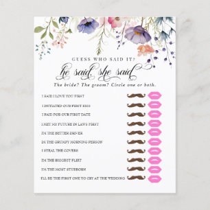 Il a dit qu'elle a dit Jeu de Baby Shower