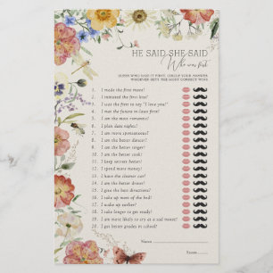 Il a dit qu'elle a dit Jeu de douche de fleurs sau