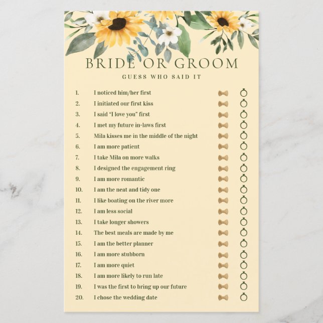 Il A Dit Qu'Elle A Dit Jeu Fleuri Jaune Tournesol (Devant)