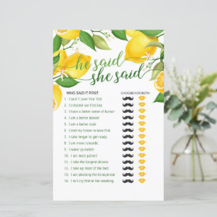 Il A Dit Qu'Elle A Dit Jeu - Lemon