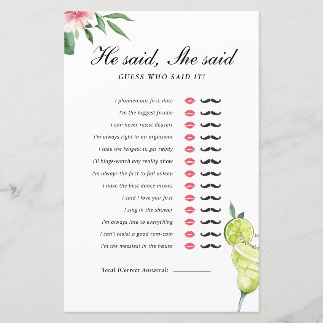 Il A Dit Qu'Elle A Dit Margarita Mexicaine Mariage (Devant)