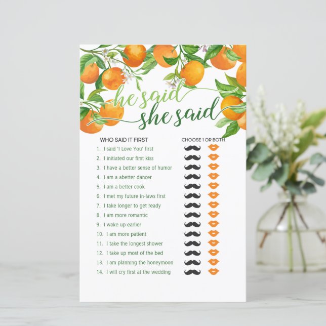 Il A Dit Qu'Elle A Dit - Orange (Debout devant)